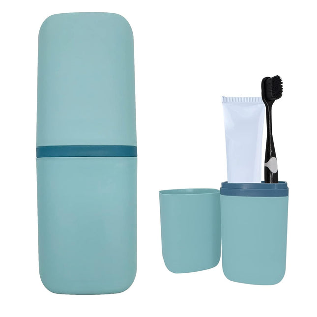 Travel Toothbrush & Toothpaste Case, Toothbrush Travel Holder with Cup Portable Travel Toothbrush Case Holder Toothbrush Travel Container for Camping School Business Trip Bathroom