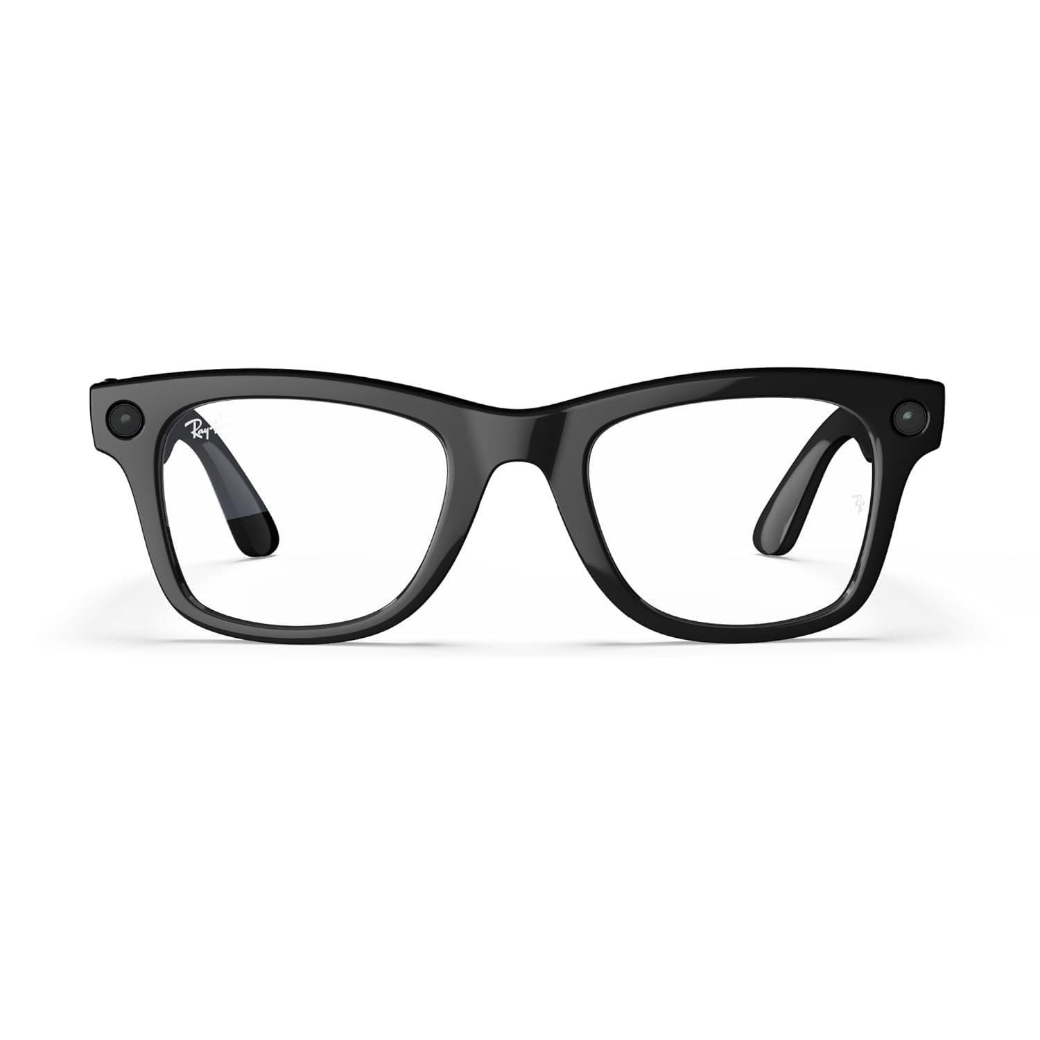 Ray-Ban  Wayfarer Smart Glasses - Shiny Black, 12 MP Ultra-Wide Camera, Open-Ear Speakers, Bluetooth & Video Recording - Stylish Wearable Technology for Men & Women