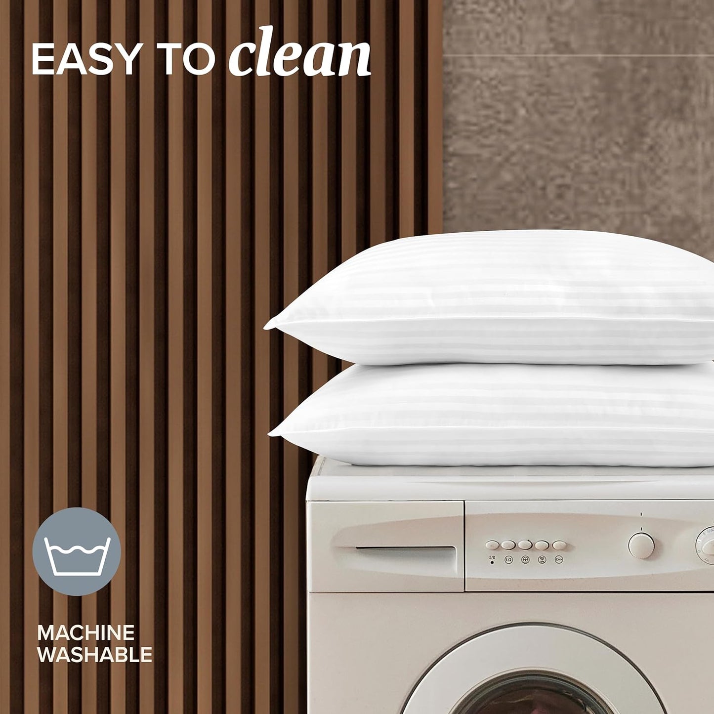 Standard/Queen Bed Pillows - Set of 2 Soft Down Alternative for Ultimate Comfort - Perfect Support for All Sleep Positions