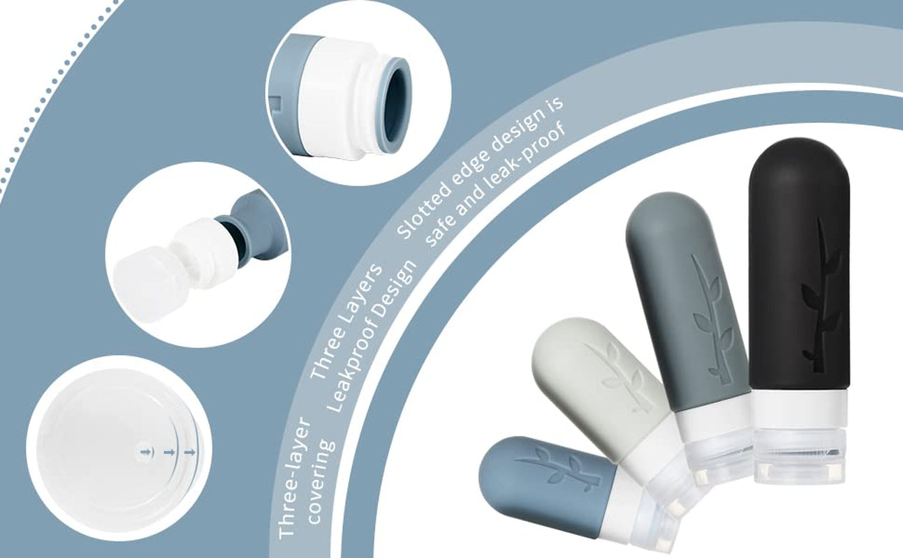 18Pack Travel Bottles for Toiletries,Tsa Approved Silicone Travel Containers for Toiletries,Leak Proof Refillable Liqus Shampoo and Conditioner Travel Essentials Toiletry Bottles