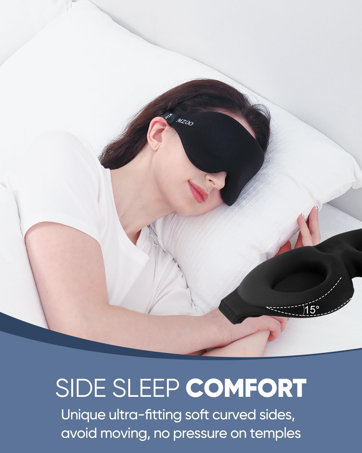 Experience Unmatched Comfort with the 3D Luxury Sleep Eye Mask - Perfect for Side Sleepers, Total Light Blockage, and Ultimate Relaxation - Black