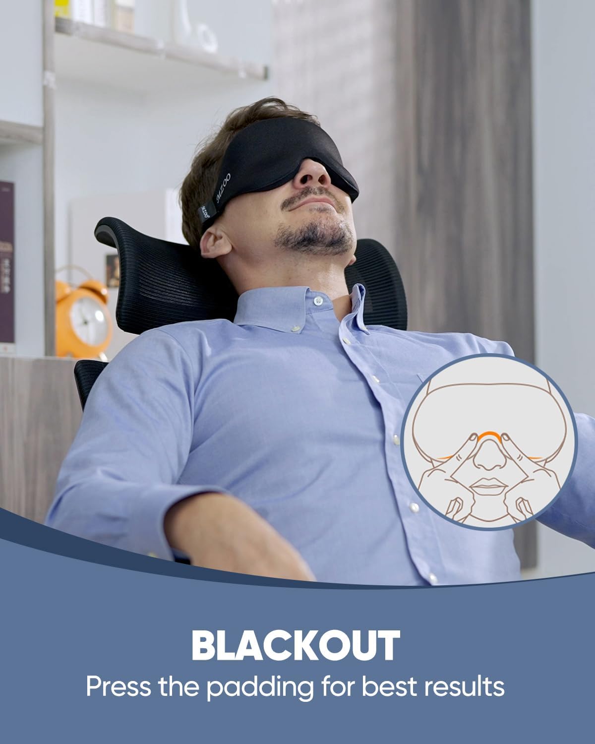 Experience Unmatched Comfort with the 3D Luxury Sleep Eye Mask - Perfect for Side Sleepers, Total Light Blockage, and Ultimate Relaxation - Black