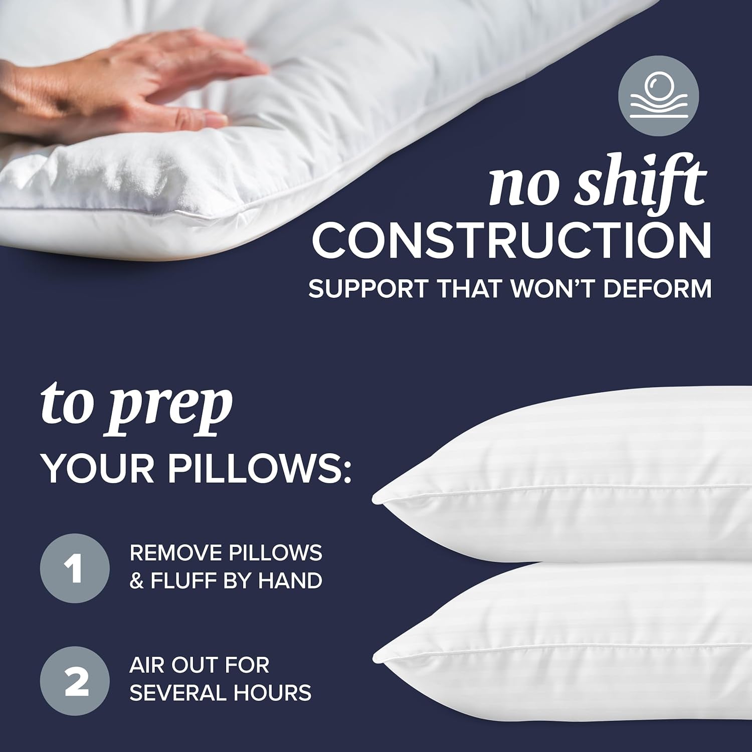 Standard/Queen Bed Pillows - Set of 2 Soft Down Alternative for Ultimate Comfort - Perfect Support for All Sleep Positions