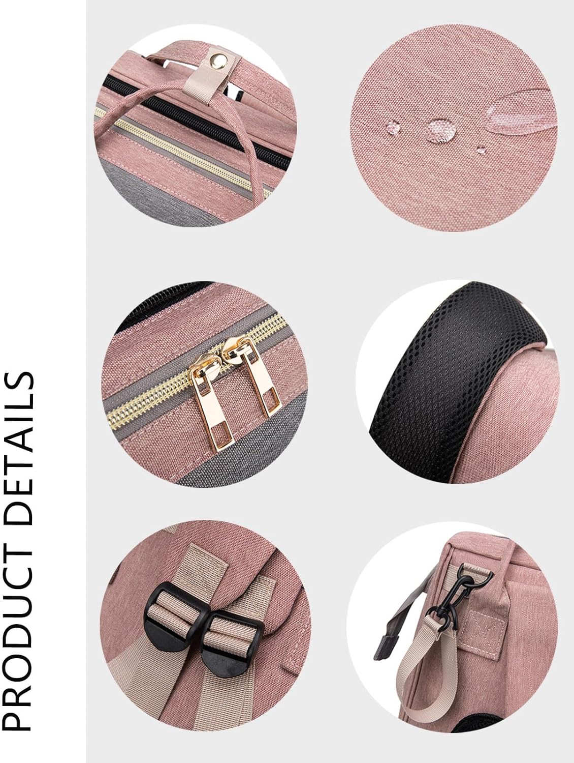 Diaper Bag Backpack with Changing Station: Pink Baby Bags for Girls Boys Mom with Large Capacity Pañaleras Para Bebe Niña Baby Girl Newborn Essentials Must Haves Baby Shower Gifts Baby Registry