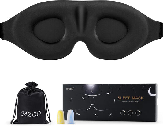 Experience Unmatched Comfort with the 3D Luxury Sleep Eye Mask - Perfect for Side Sleepers, Total Light Blockage, and Ultimate Relaxation - Black