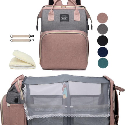 Diaper Bag Backpack with Changing Station: Pink Baby Bags for Girls Boys Mom with Large Capacity Pañaleras Para Bebe Niña Baby Girl Newborn Essentials Must Haves Baby Shower Gifts Baby Registry