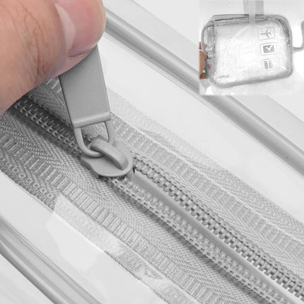 3Pcs Tsa-Approved Clear Travel Toiletry Bag with Handle Strap, Airline Kit 3-1-1 Clear Liquids Toiletries & Cosmetics Organizer Carry-On Luggage for Women and Men - Grey