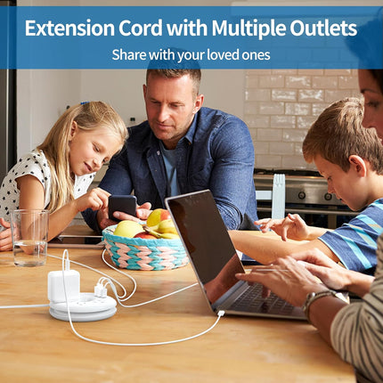 Travel Power Strip,  3 Outlets 3 USB(1 USB C) Cruise Approved Power Strip, Short Extension Cord 3Ft, Travel Essentials for Home, Hotels, Cruise Ship, Vacation, White, I-Donut