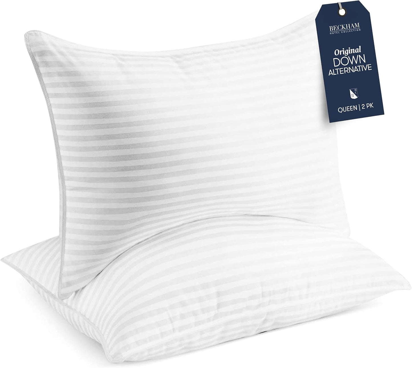 Standard/Queen Bed Pillows - Set of 2 Soft Down Alternative for Ultimate Comfort - Perfect Support for All Sleep Positions