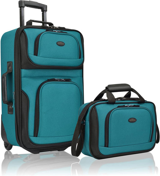 Rio Lightweight Softside Rolling Carry-On Suitcase, 2-Wheel Set, Teal