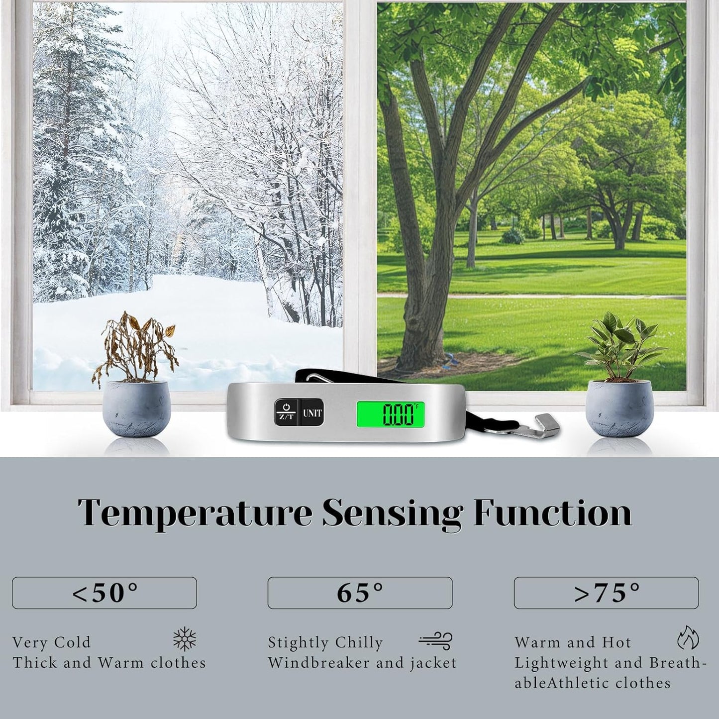 Luggage Scale, 110Lb Luggage Weight Scale with 4 Unit Switching Functions&Led Display, Luggage Scale Travel Digital for Weighing Luggage, Backpacks, Packages and Markets