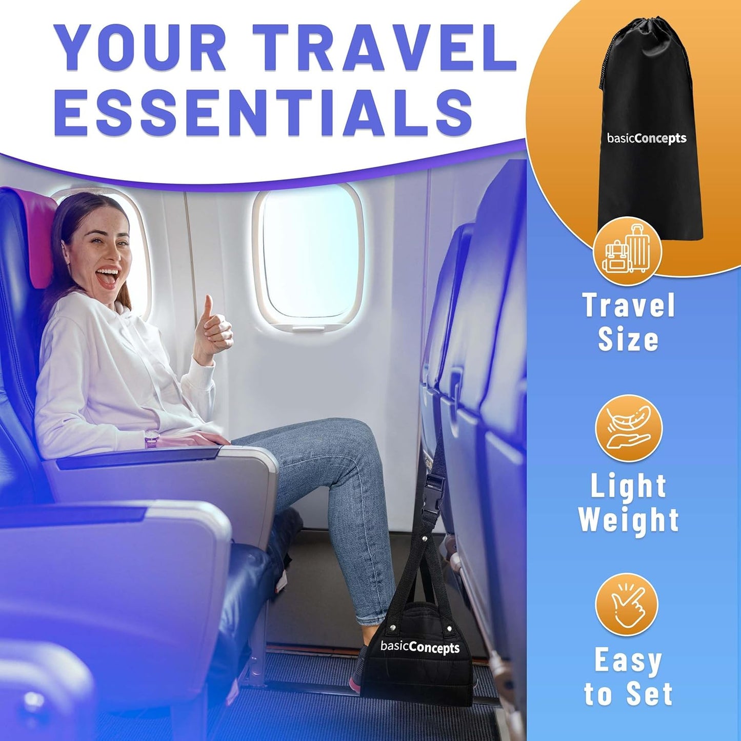 Experience Unmatched Comfort with the Ultimate Airplane Foot Hammock - Your Essential Travel Companion for Long Flights