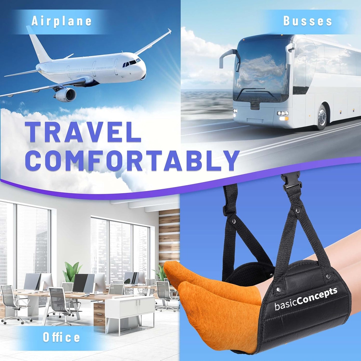 Experience Unmatched Comfort with the Ultimate Airplane Foot Hammock - Your Essential Travel Companion for Long Flights